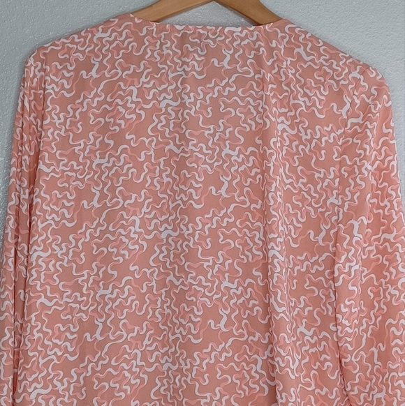 Halogen Abstract Print Sz 1X Wrap Long Sleeve Blouse - Picture 5 of 16